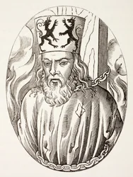 Hieronymus av Prag, från "Militärt och religiöst liv under medeltiden" av Paul Lacroix, publicerad i London ca 1880